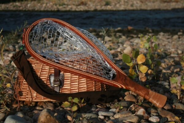 walnut with tiger maple wood fly fishing net