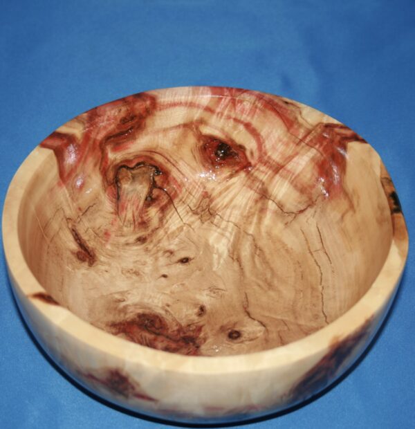 Red Flame Box Elder Burl Bowl top