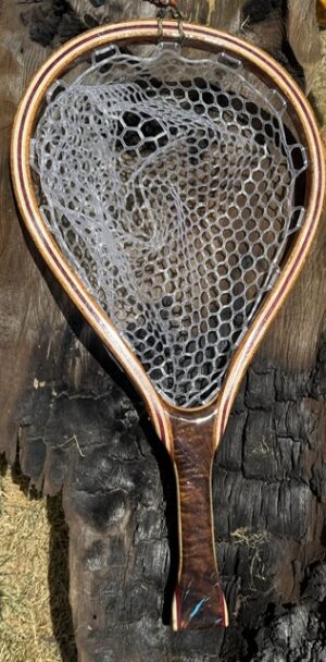 flyfishing net 189 is walnut and curly maple