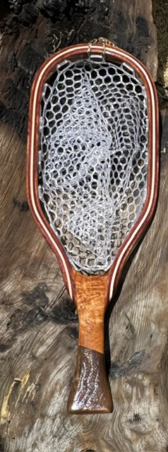 flyfishing net 183 is maple burl and walnut